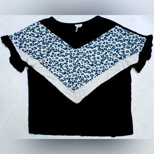 Bibi flutter sleeve leopard tee. Size large